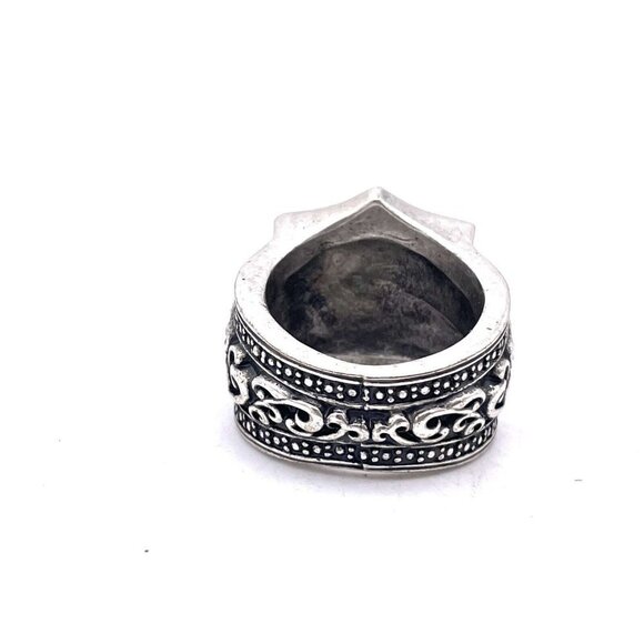 Stigma Oxidized Crown Ring Men's Silver Tone Size 12 - Picture 6 of 6